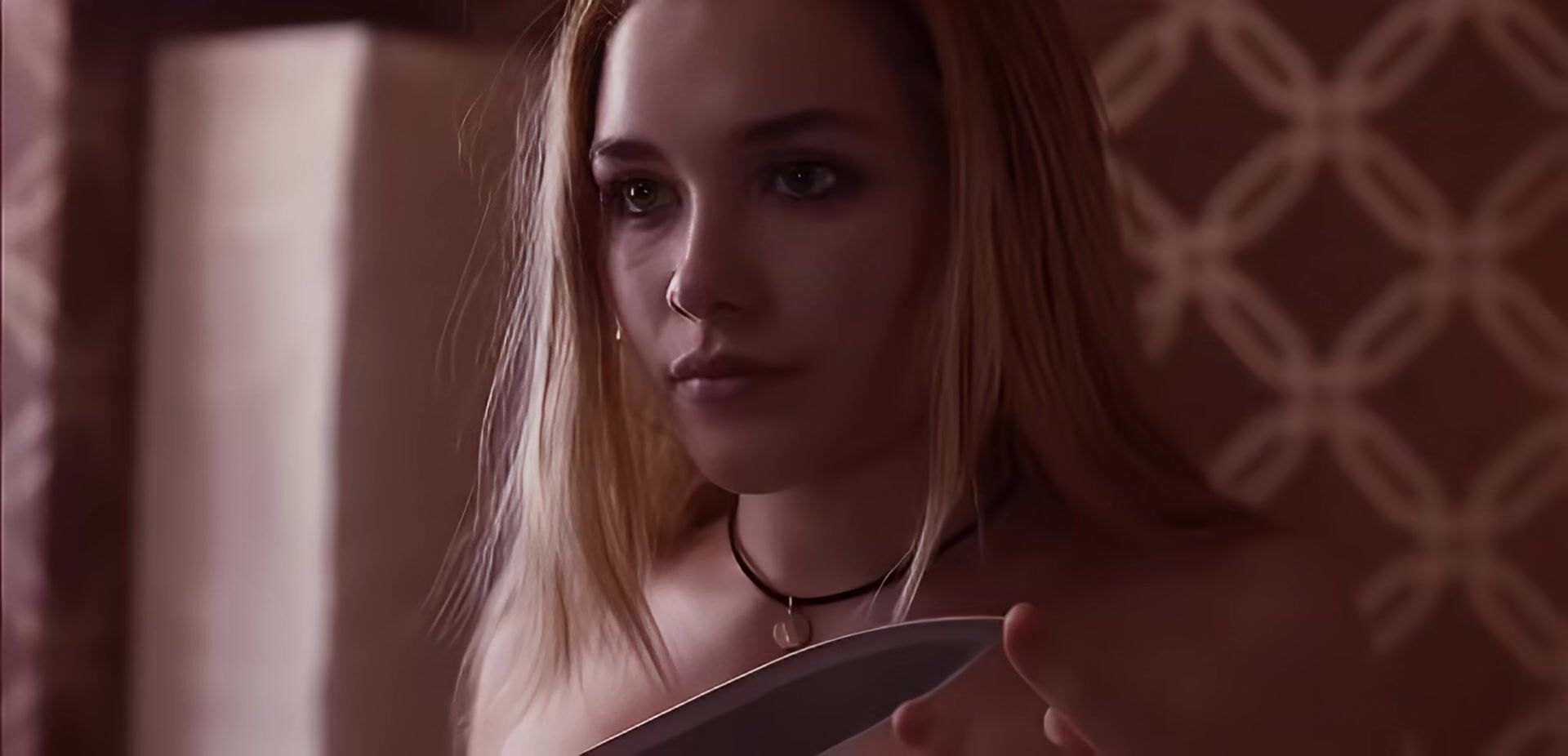 Florence Pugh Plays With A Knife
