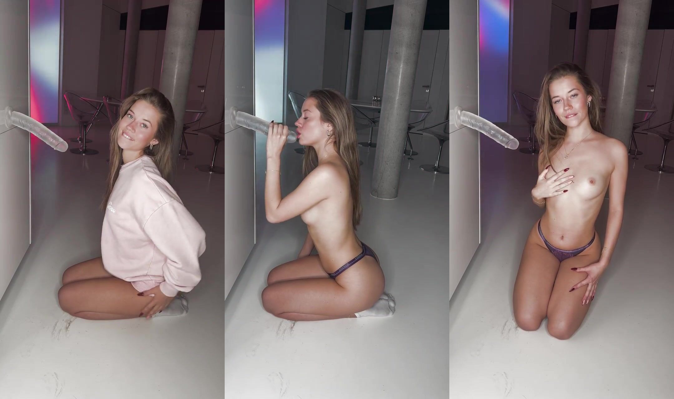 Viktoriakpa Blows Her Mounted Dildo