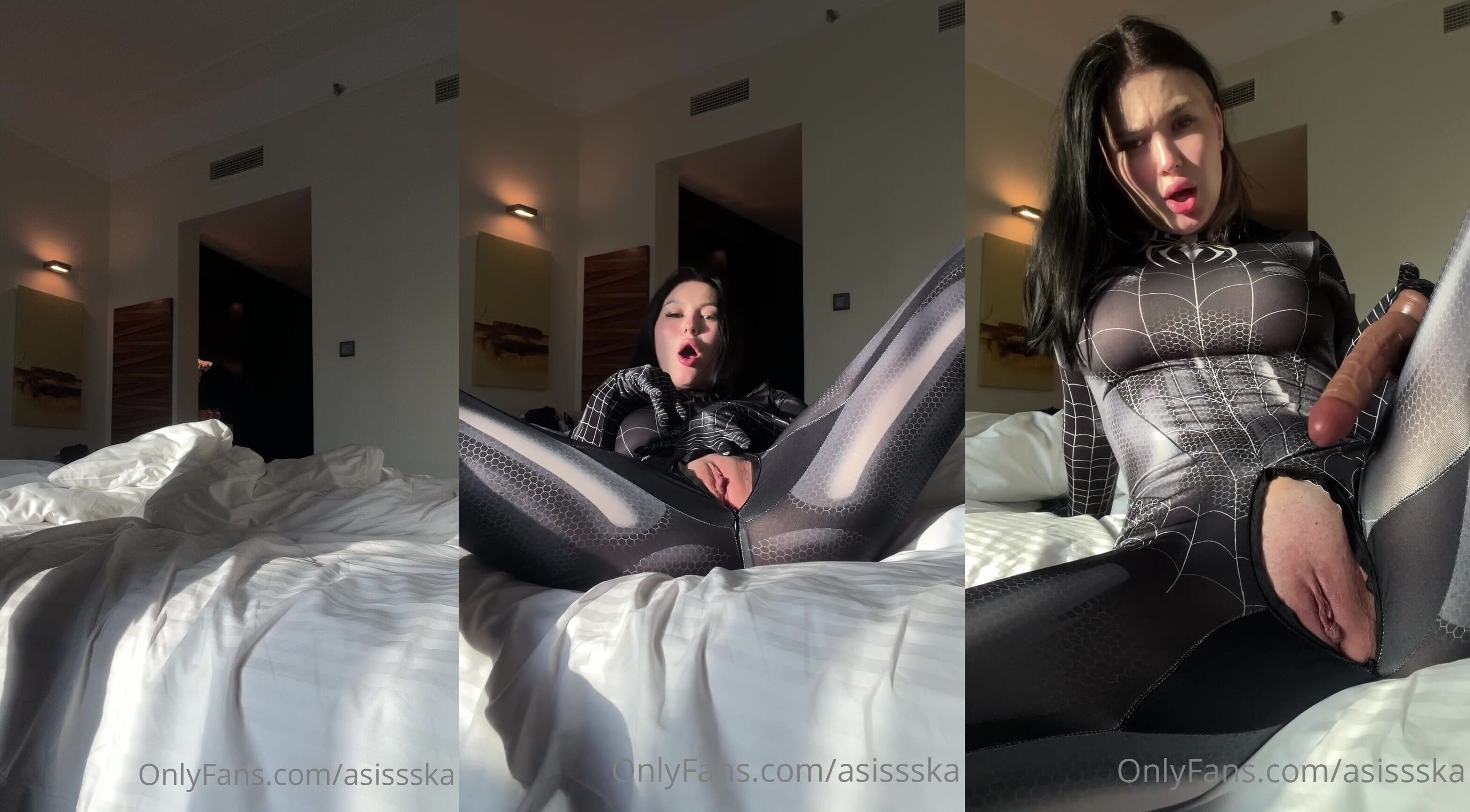 Spider-Woman Abby Lee's Solo Fun With Dildo