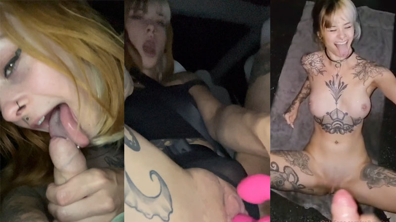 Sallydinosaur Gives BJ Then Masturbates In Car