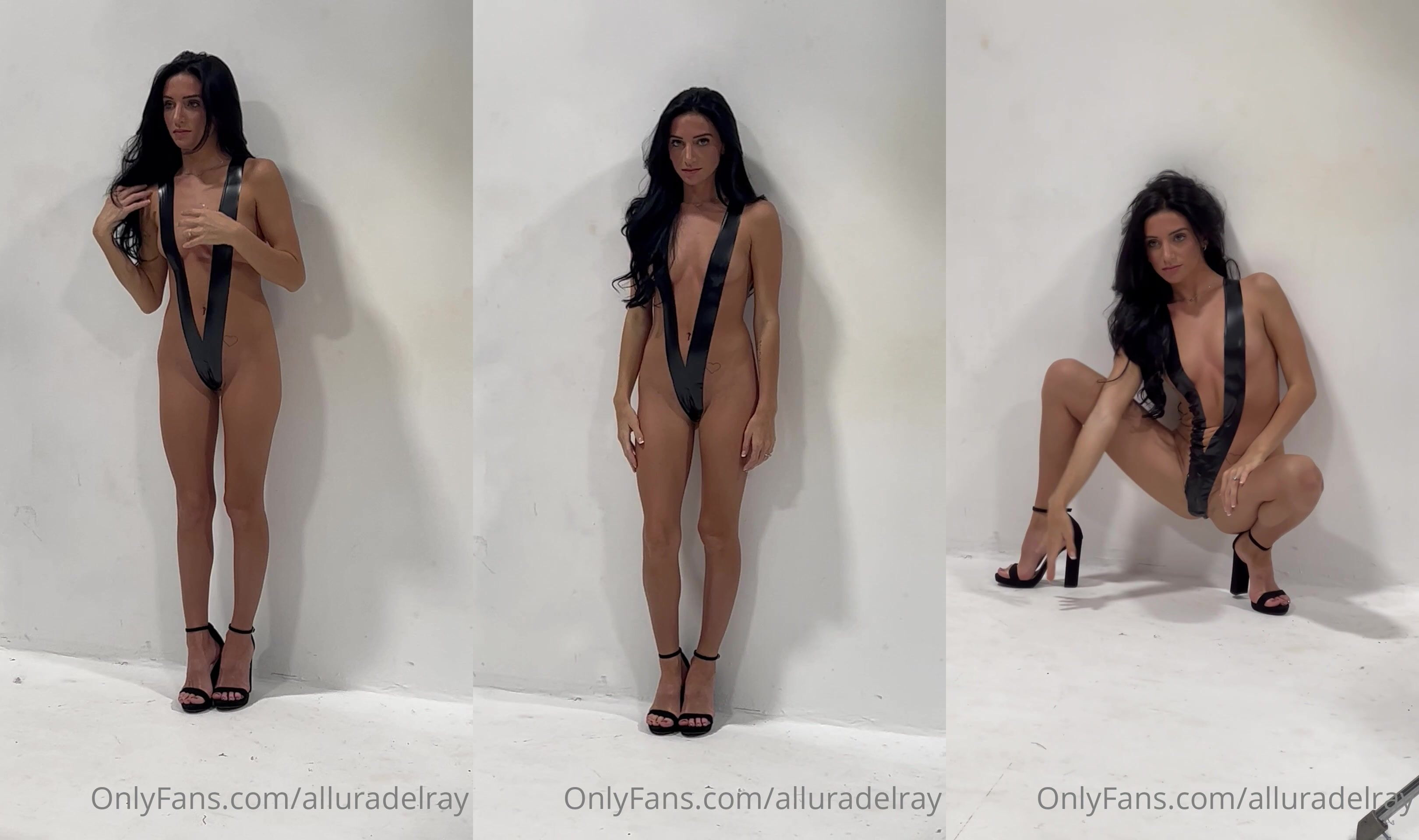 AlluraDelRay Poses In Black Tape Bikini