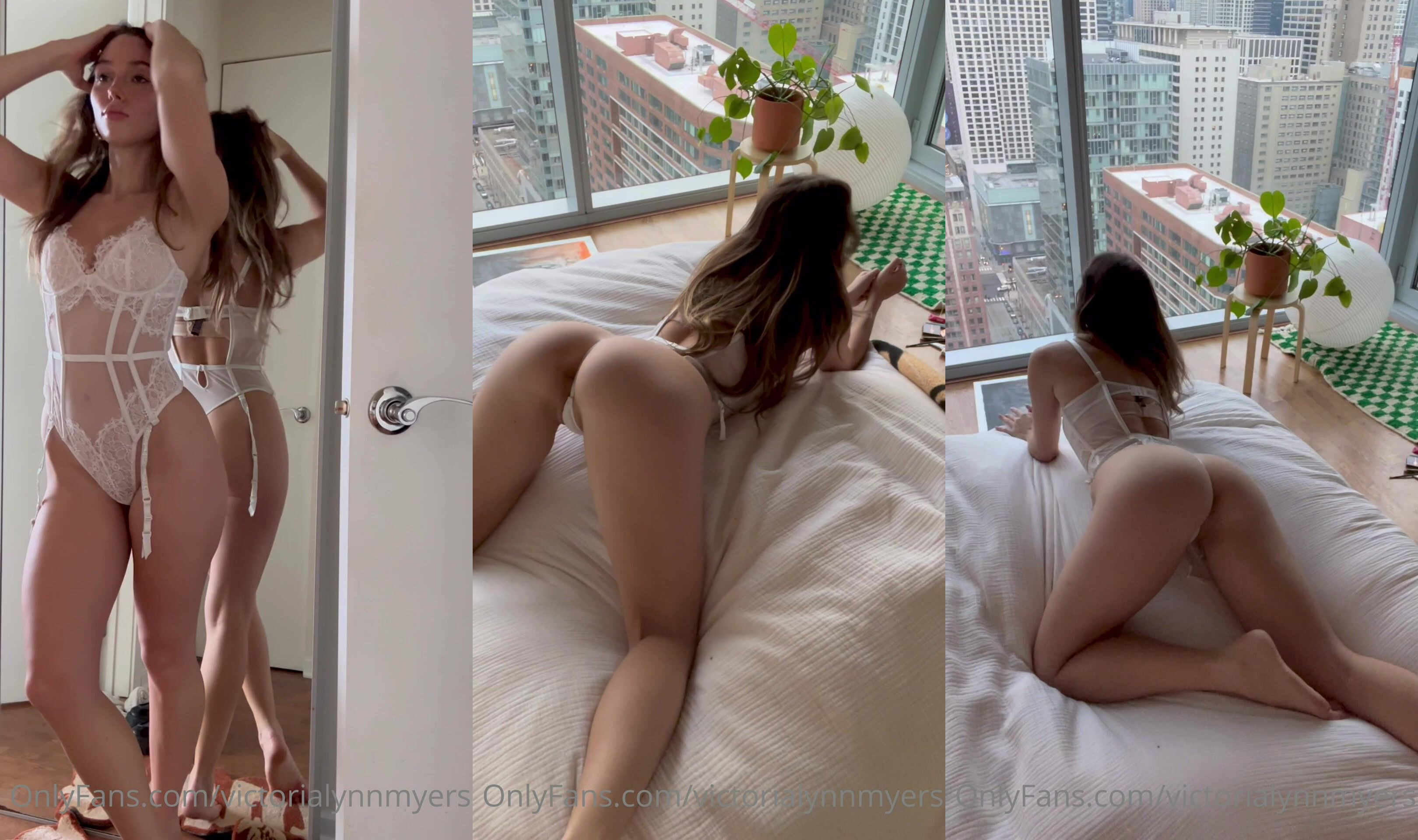 Victoria Lynn Myers Lounges In White Lingerie