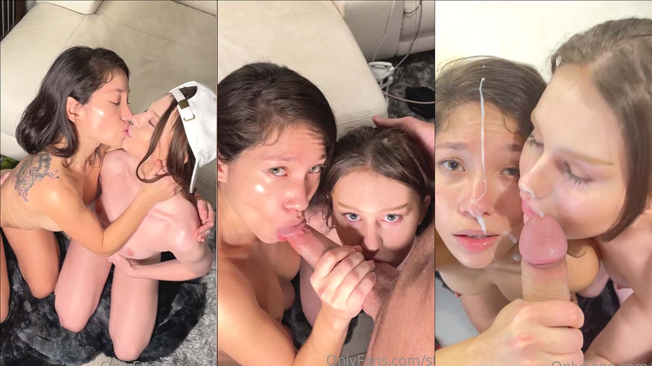DirtyDallas1 And Lily Kawaii Suck A Cock Together