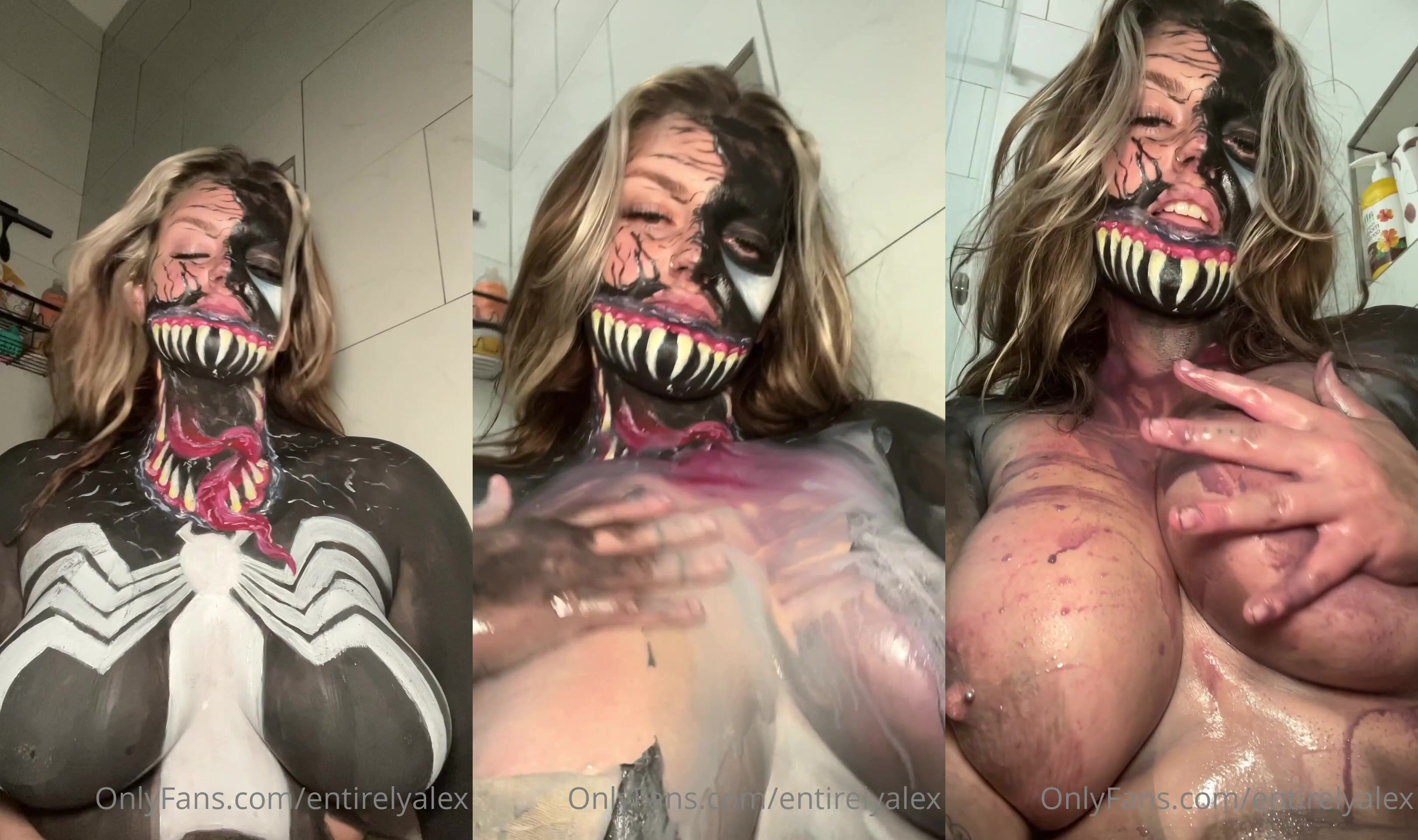 Venom PoppyAlexander Washes Paint Off Her Body