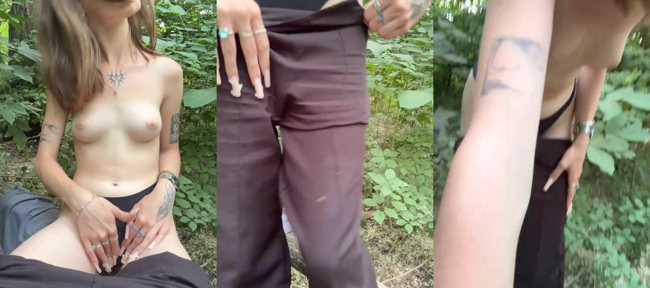 Street_Young Rubs Her Pussy In The Woods