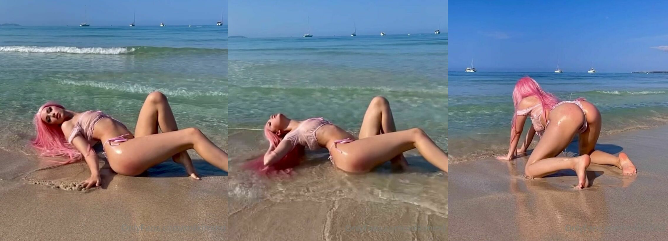 Milkimind Seduces On The Beach