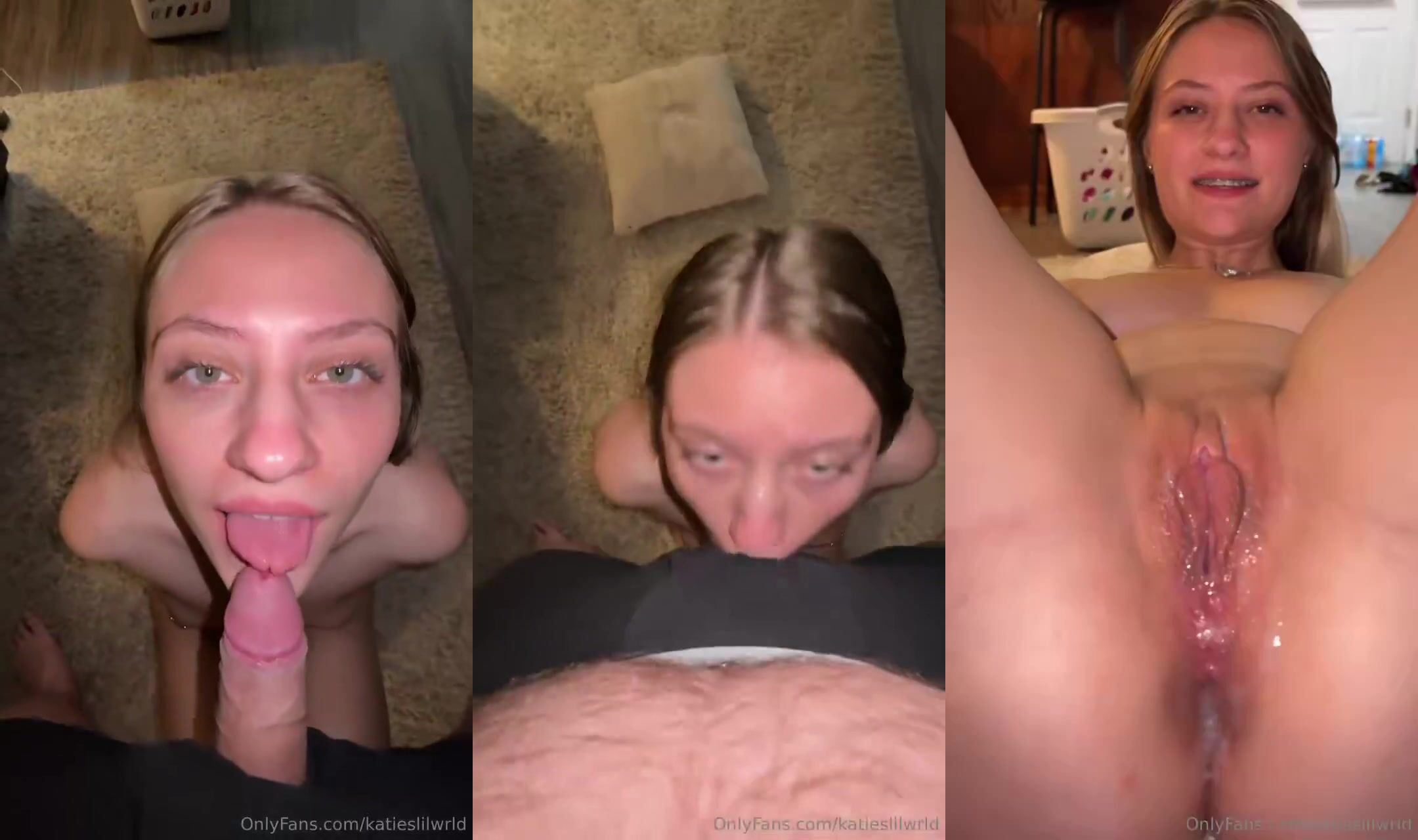 Katieslilwrld Gets Her Shaved Pussy Creampied
