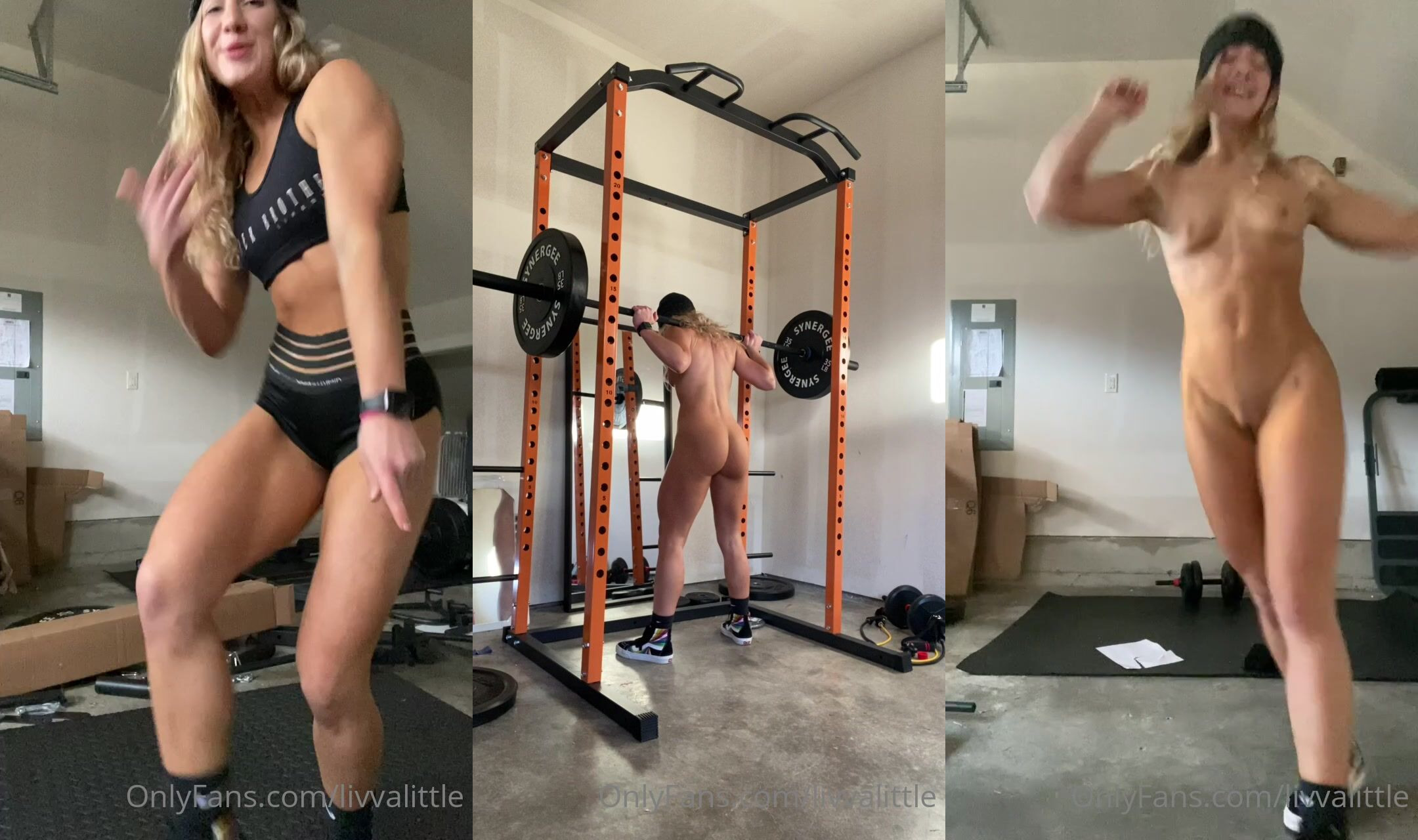 Livvalittle's Naked Gym Session