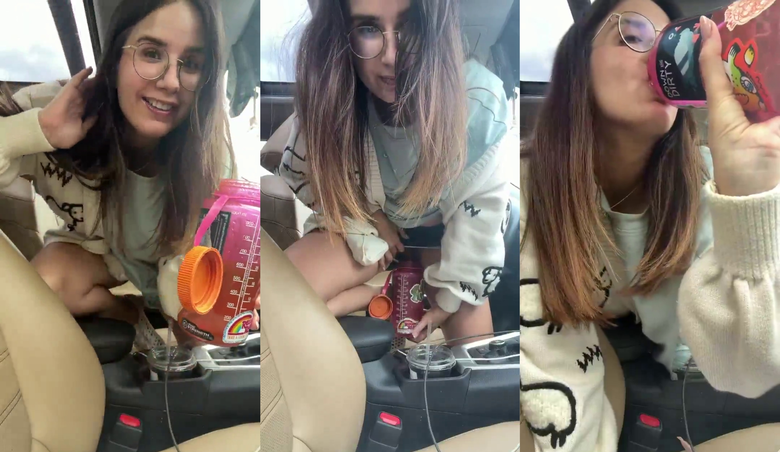 Lilly Vig Fills A Bottle With Her Piss And Drinks It