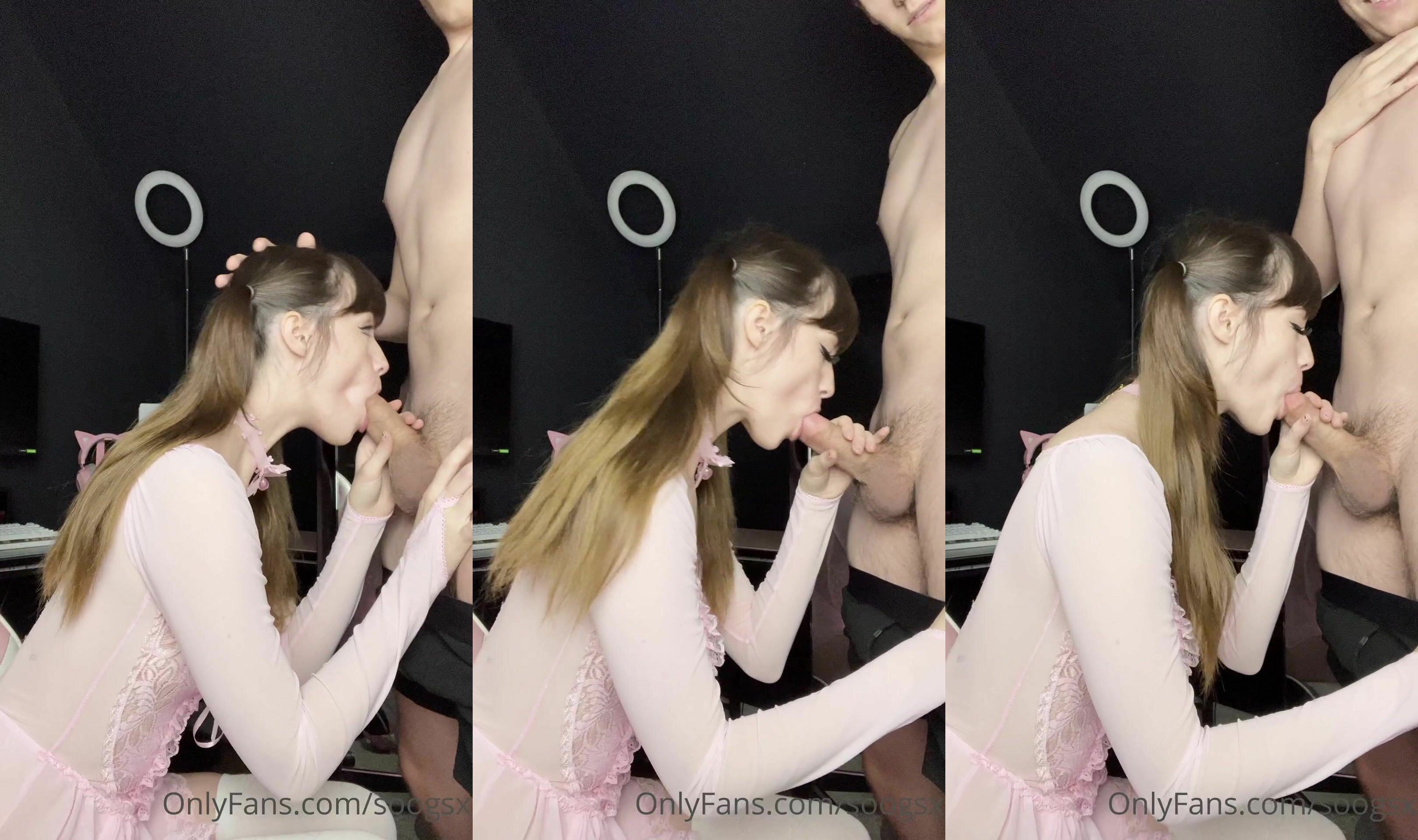 Soogsx Gives A BJ In Her Cutesy Outfit