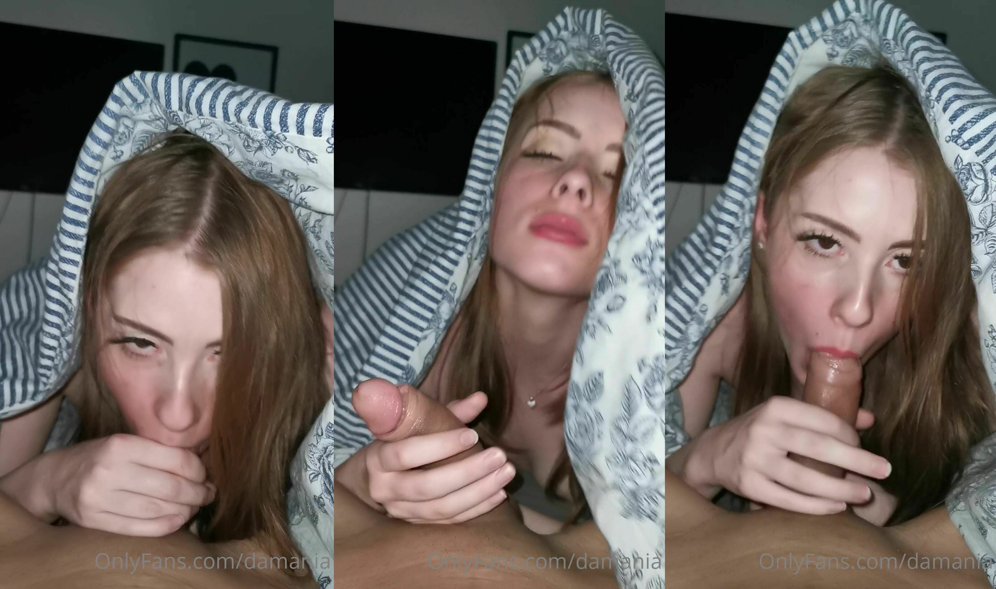 Damania Sucks Her Stepdad's Cock Under The Sheets